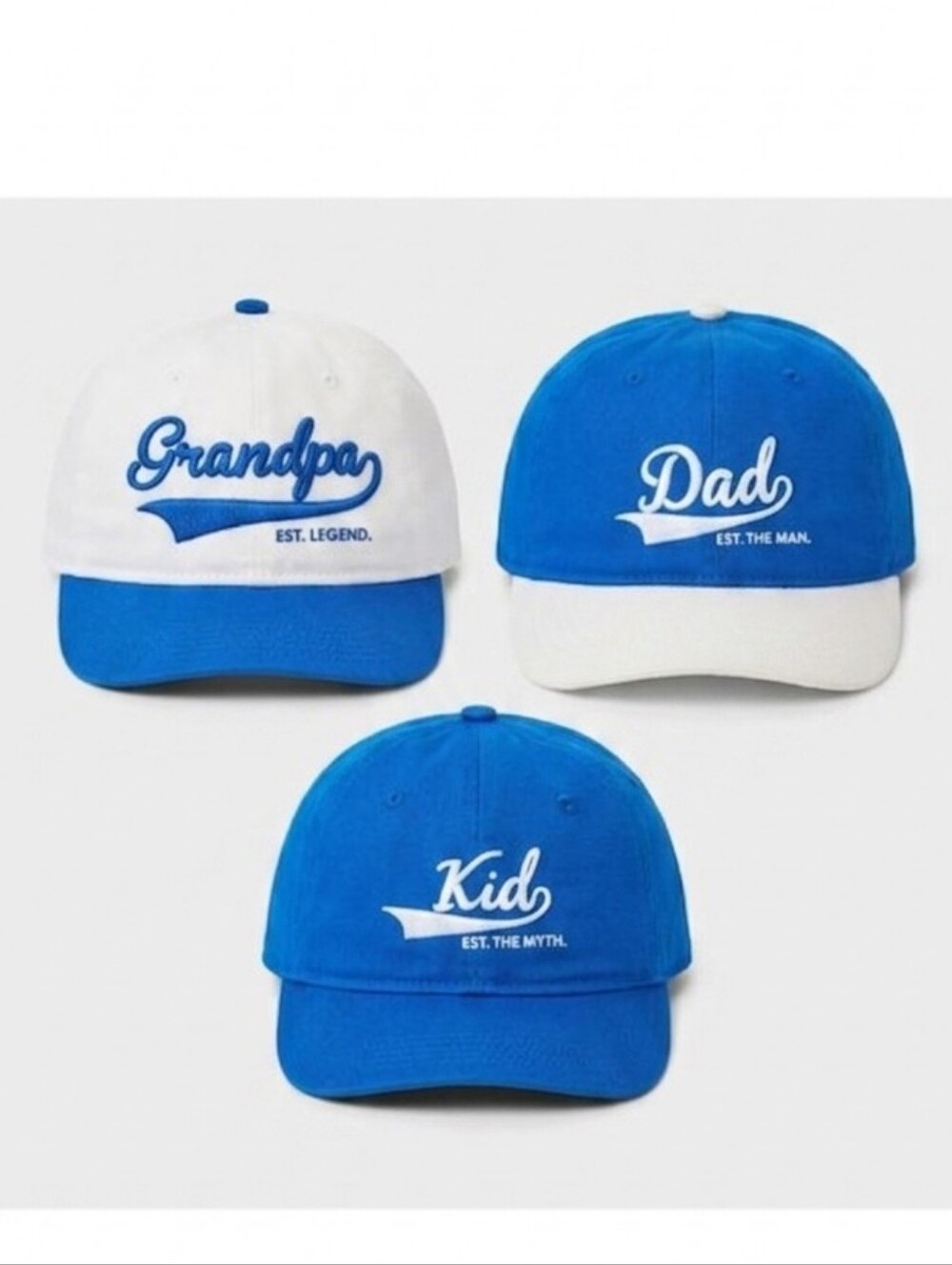 NWT Goodfellow Set of 3 Matching Family Baseball Hats Grandpa Dad Kid